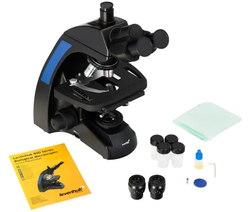 figura microscopio trinoculare biologico Levenhuk 870T,  2
