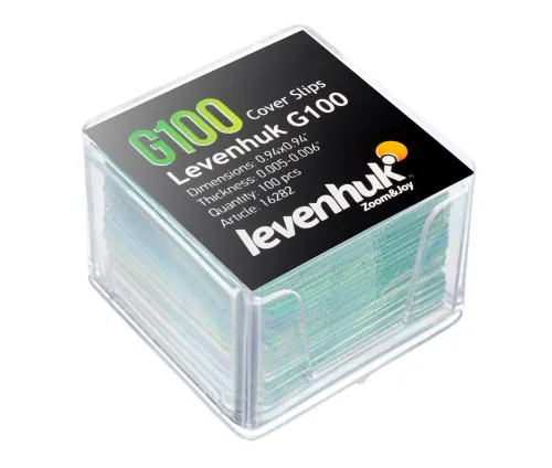 foto vetrini coprioggetti Levenhuk G100, 100 pz.,  2