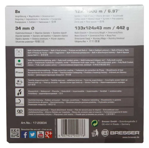 figura binocolo Bresser Pirsch 8x34,  13