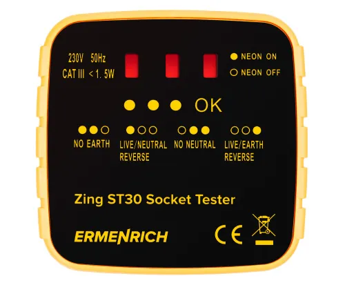 immagine tester per prese elettriche Ermenrich Zing ST30,  2