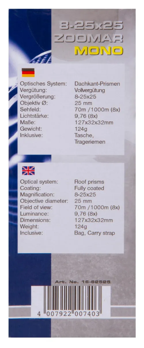 figura monoculare Bresser Zoomar 8–25x25,  10