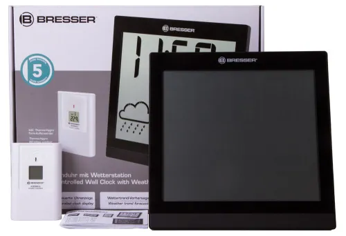 foto orologio da parete meteorologico Bresser Temeotrend JC LCD, nero,  2