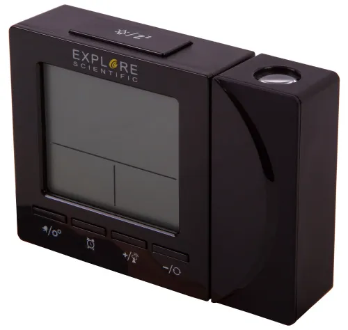 foto orologio a proiezione digitale RC Explore Scientific con temperatura interna, nero,  8