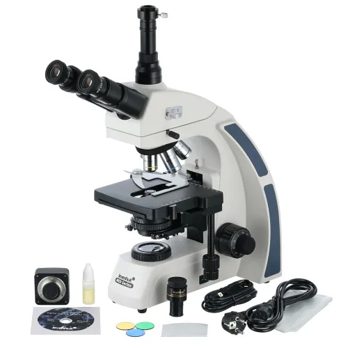 figura microscopio trinoculare digitale Levenhuk MED D40T,  2