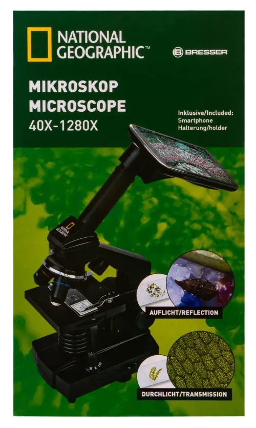 figura microscopio Bresser National Geographic 40–1280x con supporto per smartphone,  19