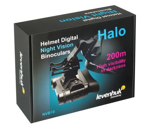 foto visore notturno binoculare digitale Levenhuk Halo NVB10 Helmet,  18