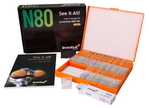 foto set di vetrini "See it all!" (Alla scoperta del mondo!) Levenhuk N80 NG,  2