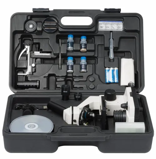 foto microscopio Bresser Biolux NV 20–1280x con fotocamera oculare HD USB,  4