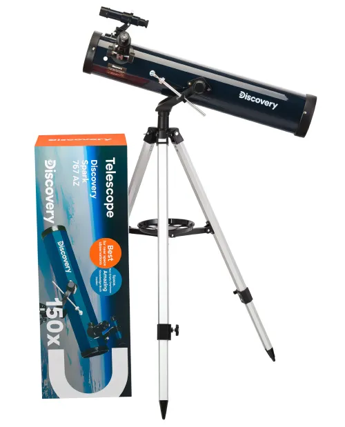 fotografia telescopio Levenhuk Discovery Spark 767 AZ con libro,  2