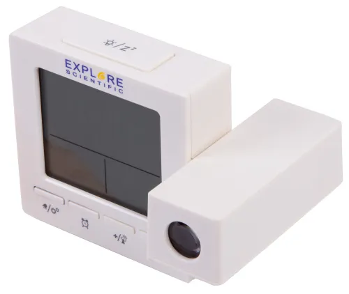 foto orologio a proiezione digitale RC Explore Scientific con temperatura interna, bianca,  10