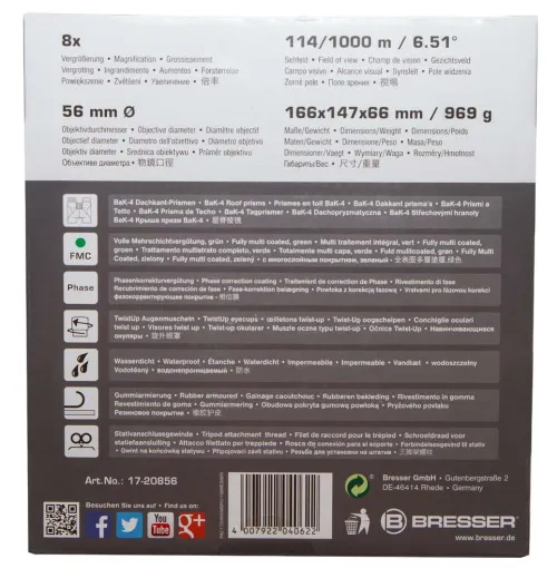 foto binocolo Bresser Pirsch 8x56,  14