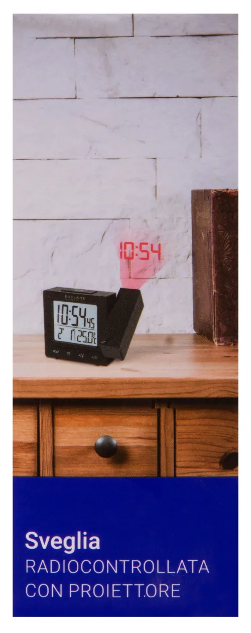 foto orologio a proiezione digitale RC Explore Scientific con temperatura interna, nero,  18