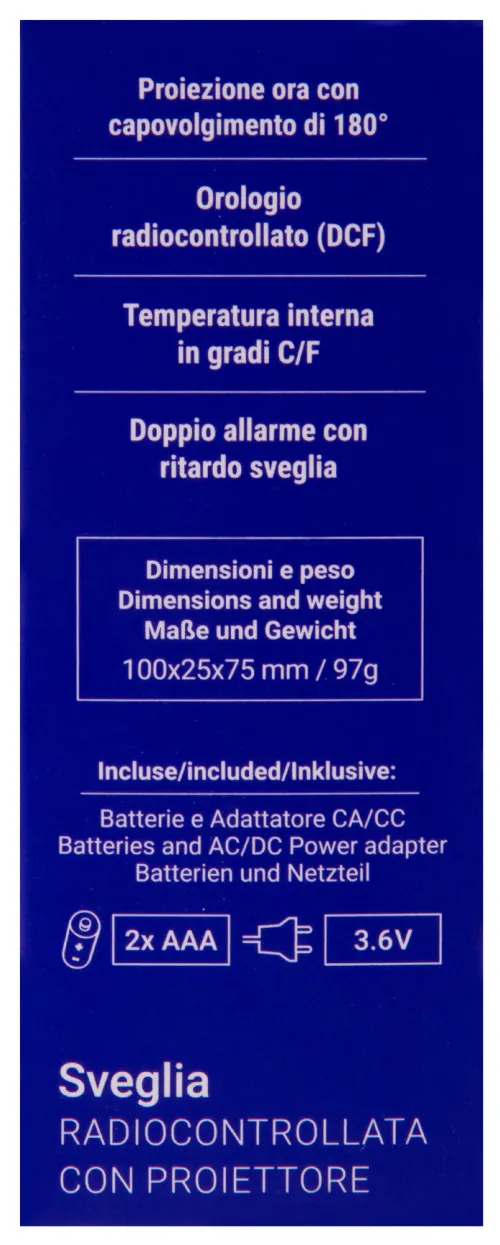 foto orologio a proiezione digitale RC Explore Scientific con temperatura interna, nero,  19